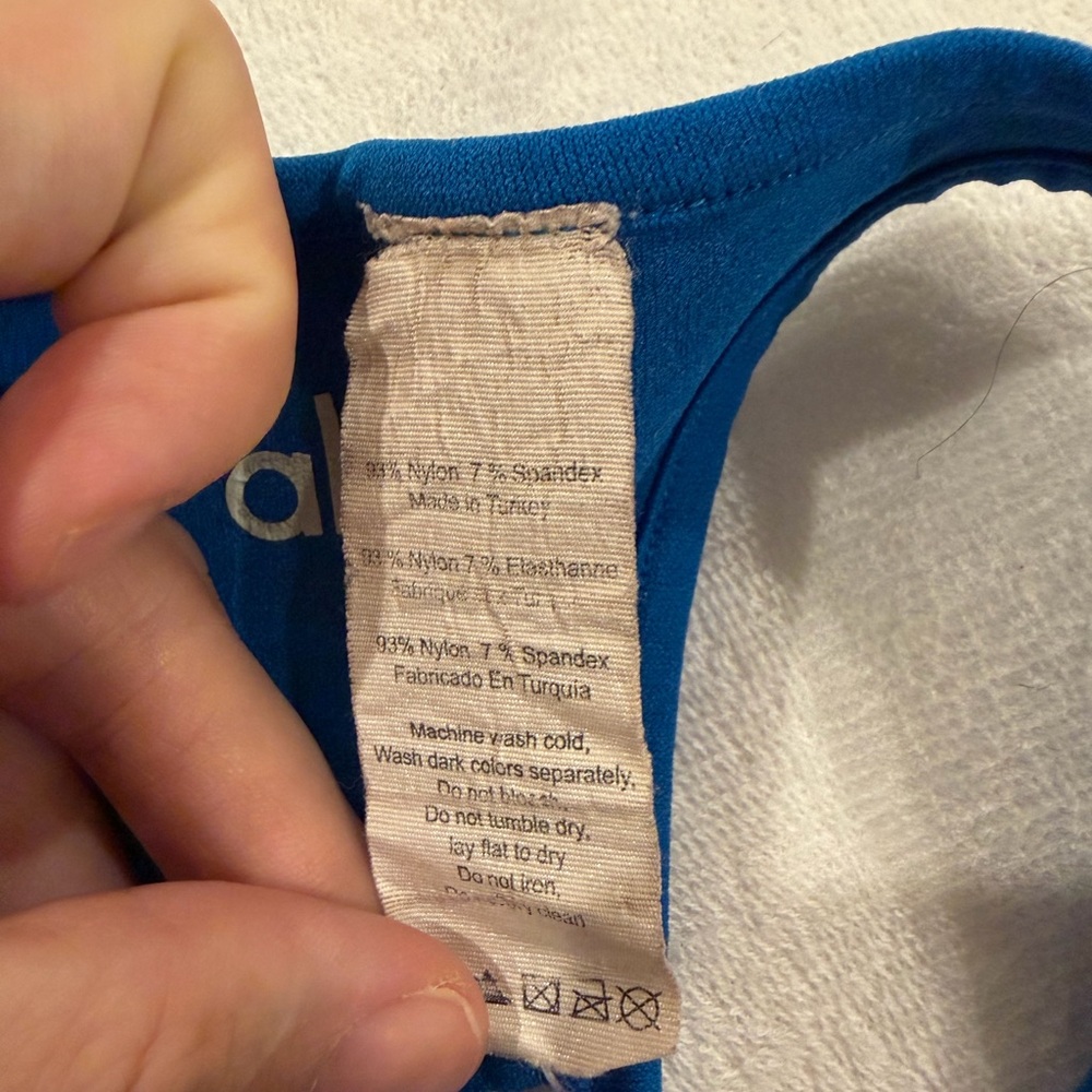 ALO Yoga Bright Blue Laser-Cut Racerback Tank - Picture 5 of 5